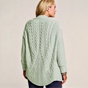 NWT J.Jill Women's Cable Knit Sweater - Light Green